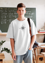 True North Oversized T-Shirt – Minimal Compass Design Streetwear by WildSoull
