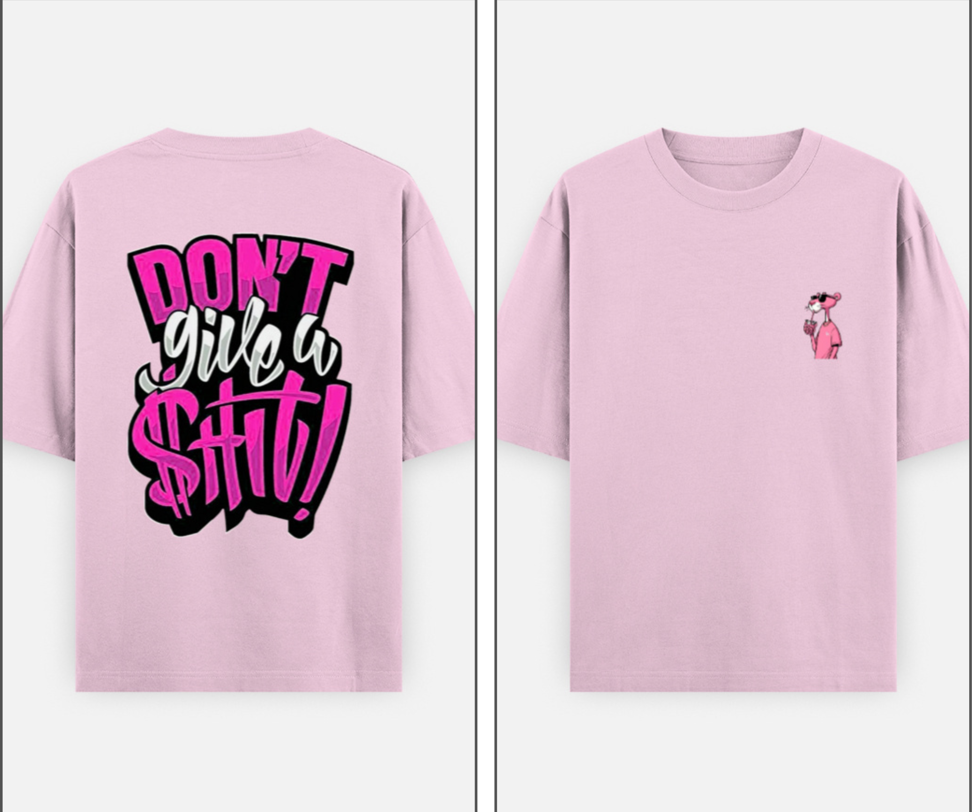Pink Panther Oversized T-Shirt – Don’t Give a $h!t Streetwear Graphic Tshirt